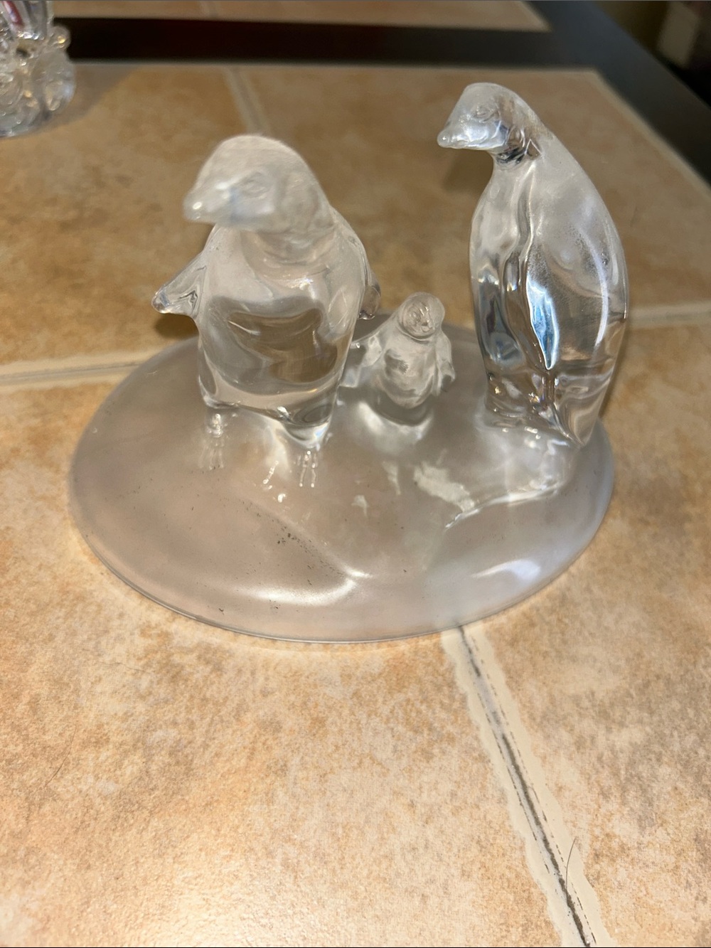 Clear Glass Penguin Family Figurine - Home Accents